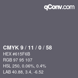 Farbcode: CMYK 9 / 11 / 0 / 58 | qconv.com