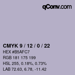 颜色代码: CMYK 9 / 12 / 0 / 22 | qconv.com