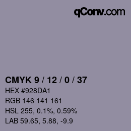Color code: CMYK 9 / 12 / 0 / 37 | qconv.com