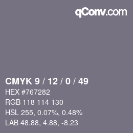 Código de color: CMYK 9 / 12 / 0 / 49 | qconv.com