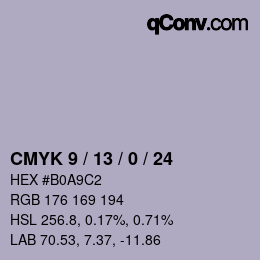 Color code: CMYK 9 / 13 / 0 / 24 | qconv.com