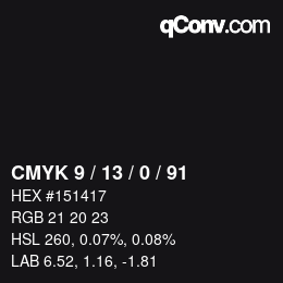 Color code: CMYK 9 / 13 / 0 / 91 | qconv.com