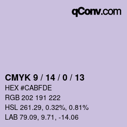 カラーコード: CMYK 9 / 14 / 0 / 13 | qconv.com