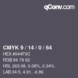 颜色代码: CMYK 9 / 14 / 0 / 64 | qconv.com