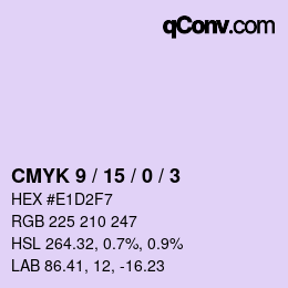 カラーコード: CMYK 9 / 15 / 0 / 3 | qconv.com