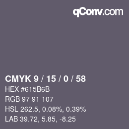 Color code: CMYK 9 / 15 / 0 / 58 | qconv.com