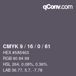 Color code: CMYK 9 / 16 / 0 / 61 | qconv.com