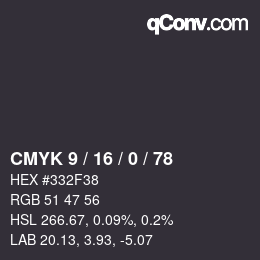 Color code: CMYK 9 / 16 / 0 / 78 | qconv.com
