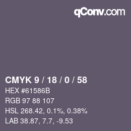 カラーコード: CMYK 9 / 18 / 0 / 58 | qconv.com