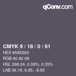 颜色代码: CMYK 9 / 18 / 0 / 61 | qconv.com