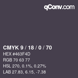 Color code: CMYK 9 / 18 / 0 / 70 | qconv.com
