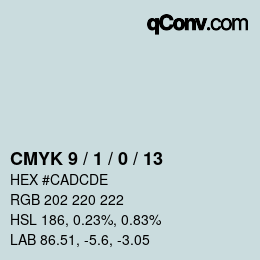 颜色代码: CMYK 9 / 1 / 0 / 13 | qconv.com