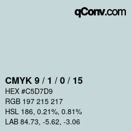 颜色代码: CMYK 9 / 1 / 0 / 15 | qconv.com