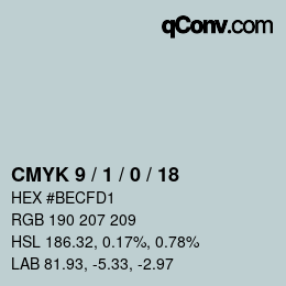 Color code: CMYK 9 / 1 / 0 / 18 | qconv.com