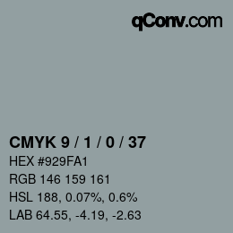 Color code: CMYK 9 / 1 / 0 / 37 | qconv.com