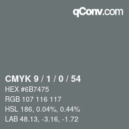 Color code: CMYK 9 / 1 / 0 / 54 | qconv.com