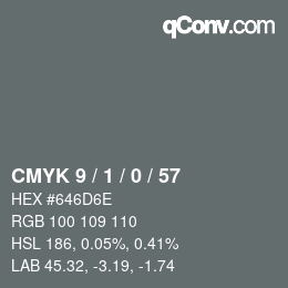 カラーコード: CMYK 9 / 1 / 0 / 57 | qconv.com