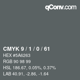颜色代码: CMYK 9 / 1 / 0 / 61 | qconv.com
