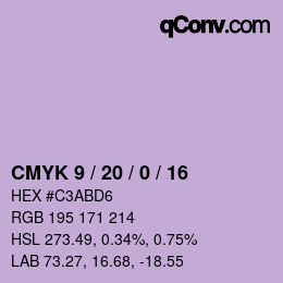 Color code: CMYK 9 / 20 / 0 / 16 | qconv.com