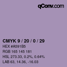 Color code: CMYK 9 / 20 / 0 / 29 | qconv.com