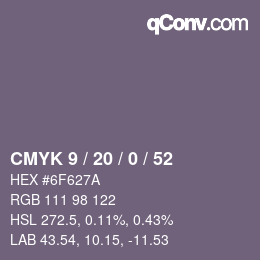 Farbcode: CMYK 9 / 20 / 0 / 52 | qconv.com