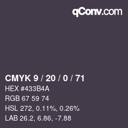 颜色代码: CMYK 9 / 20 / 0 / 71 | qconv.com