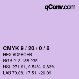 Color code: CMYK 9 / 20 / 0 / 8 | qconv.com