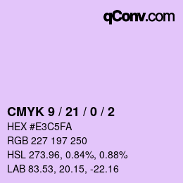カラーコード: CMYK 9 / 21 / 0 / 2 | qconv.com