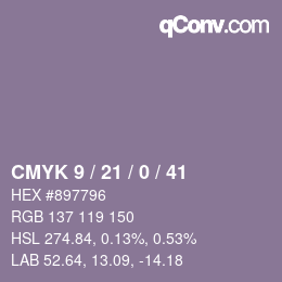 Color code: CMYK 9 / 21 / 0 / 41 | qconv.com