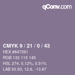 Código de color: CMYK 9 / 21 / 0 / 43 | qconv.com