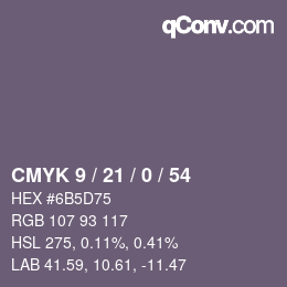 Farbcode: CMYK 9 / 21 / 0 / 54 | qconv.com