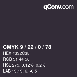 Color code: CMYK 9 / 22 / 0 / 78 | qconv.com