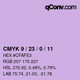 颜色代码: CMYK 9 / 23 / 0 / 11 | qconv.com