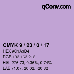 カラーコード: CMYK 9 / 23 / 0 / 17 | qconv.com