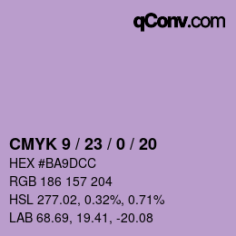 カラーコード: CMYK 9 / 23 / 0 / 20 | qconv.com