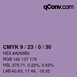 カラーコード: CMYK 9 / 23 / 0 / 30 | qconv.com