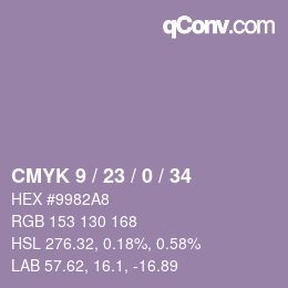 颜色代码: CMYK 9 / 23 / 0 / 34 | qconv.com
