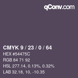 Color code: CMYK 9 / 23 / 0 / 64 | qconv.com