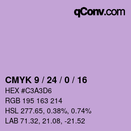 カラーコード: CMYK 9 / 24 / 0 / 16 | qconv.com
