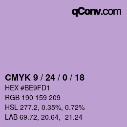 カラーコード: CMYK 9 / 24 / 0 / 18 | qconv.com