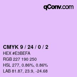 颜色代码: CMYK 9 / 24 / 0 / 2 | qconv.com