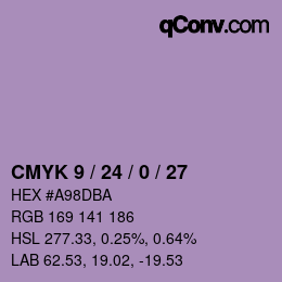 颜色代码: CMYK 9 / 24 / 0 / 27 | qconv.com