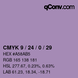 Color code: CMYK 9 / 24 / 0 / 29 | qconv.com