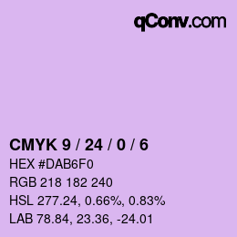 カラーコード: CMYK 9 / 24 / 0 / 6 | qconv.com