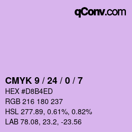 カラーコード: CMYK 9 / 24 / 0 / 7 | qconv.com