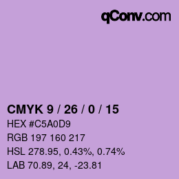 Color code: CMYK 9 / 26 / 0 / 15 | qconv.com