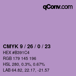 颜色代码: CMYK 9 / 26 / 0 / 23 | qconv.com