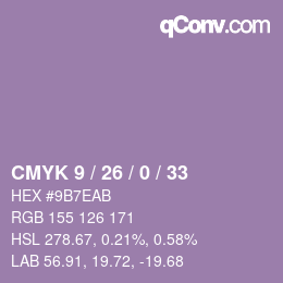 カラーコード: CMYK 9 / 26 / 0 / 33 | qconv.com