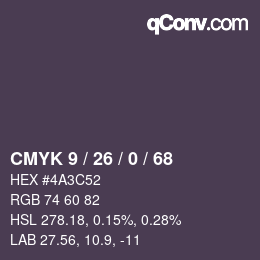 Color code: CMYK 9 / 26 / 0 / 68 | qconv.com