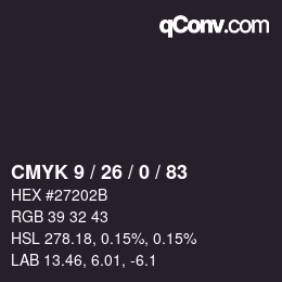 Color code: CMYK 9 / 26 / 0 / 83 | qconv.com